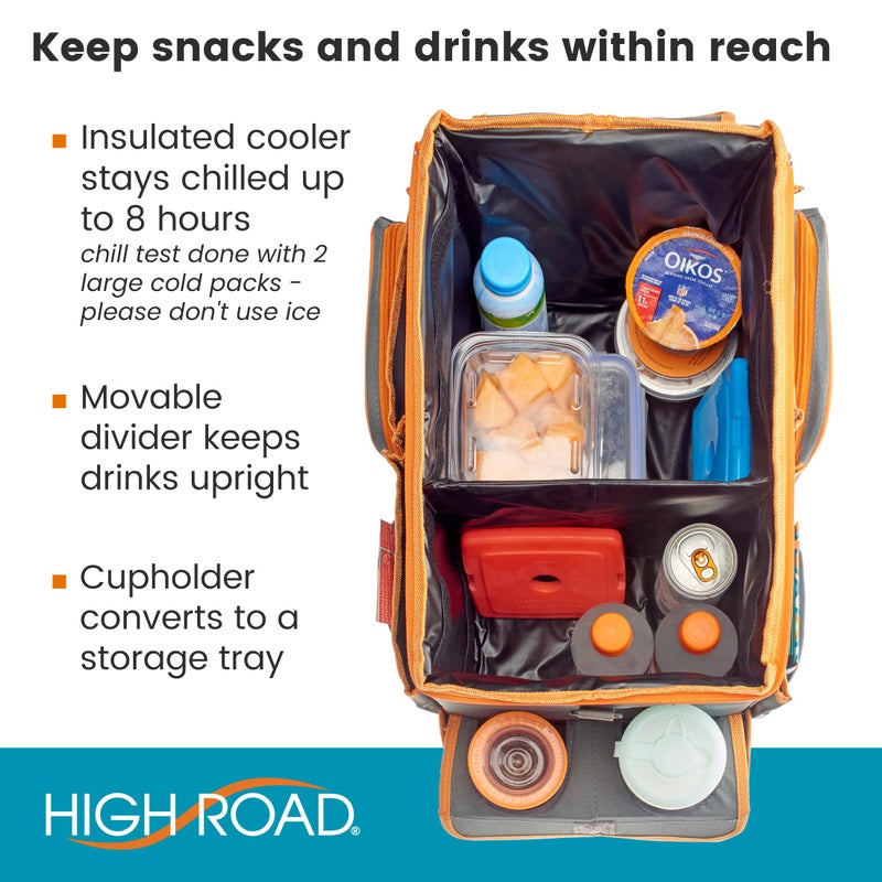 High Road CarHop Car Organizer With Cooler - Back Seat Organizer for Kids or Front Seat Organizer for Drivers with Cup Holder Bin, Tray Top and Storage Pockets - Image 4
